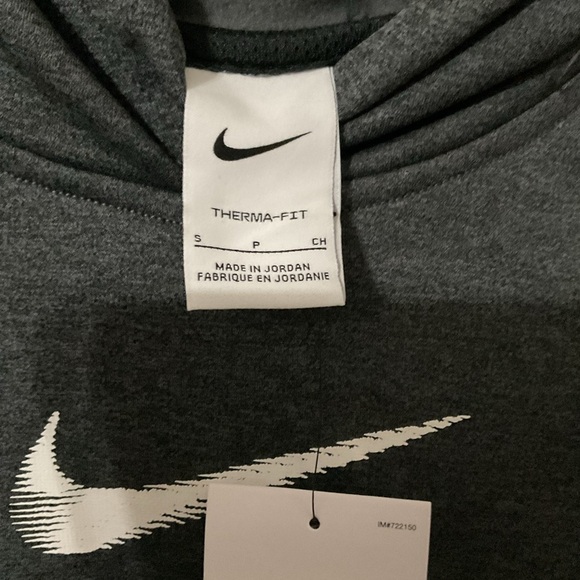 Nike Multi+ Big Kids' Therma-FIT Pullover Hoodie. Black/Anthracite/White. Size S - Picture 4 of 7